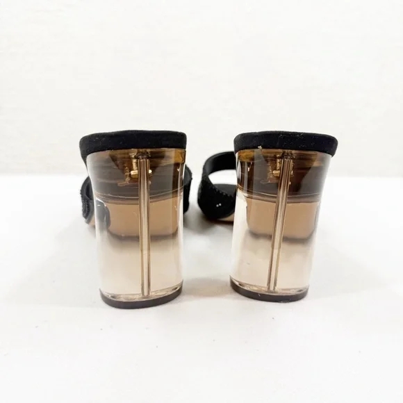 XOXO Black Studded/gem and Clear Heeled Mules Size 8 - Picture 5 of 8